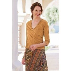 New with Tags Soft Surroundings Suede Top